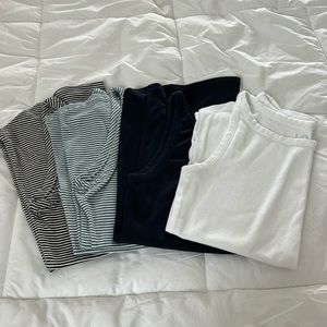 Set of 4 size L LOFT tanks 2 striped 2 solid 100% cotton
